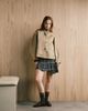 Monki Monki pleated mini skirt with asymmetric hem in green plaid-Blue - 1