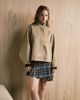 Monki Monki pleated mini skirt with asymmetric hem in green plaid-Blue - 2