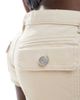 Monki Monki pocket detail micro hotpants in beige-Neutral - 3