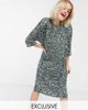 Monki Monki printed jersey dress in green print-Blues - 1