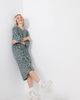 Monki Monki printed jersey dress in green print-Blues - 4