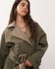 Monki Monki reversible short trench coat with contrast brown collar in tan-Neutral - 4