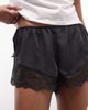 Monki Monki satin lace shorts in black - 3