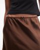 Monki Monki satin look lace midi skirt in brown - 3
