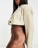 Monki Monki satin maxi skirt in brown - 3