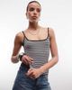 Monki Monki scoop neck tank top in black and white stripe - 1