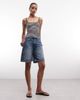 Monki Monki scoop neck tank top in black and white stripe - 2