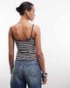 Monki Monki scoop neck tank top in black and white stripe - 4