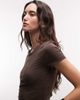 Monki Monki slim fit baby tee in dark brown-Black - 3