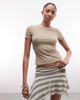 Monki Monki slim fit baby tee in olive green - 2