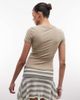 Monki Monki slim fit baby tee in olive green - 4