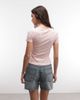 Monki Monki slim fit baby tee in peach-White - 4