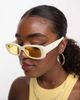 Monki Monki small rectangle sunglasses in cream with yellow tinted lenses-White - 2