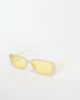 Monki Monki small rectangle sunglasses in cream with yellow tinted lenses-White - 4