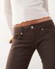 Monki Monki stretch capri pants in dark brown - 3