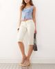 Monki Monki stretch capri pants in off white - 1