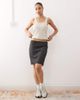 Monki Monki tailored midi skirt in dark gray melange - 2