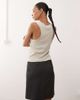 Monki Monki tailored midi skirt in dark gray melange - 4