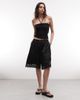 Monki Monki tie back halter top in black - 2