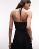 Monki Monki tie back halter top in black - 4