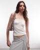 Monki Monki tie back halter top in white - 1