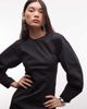 Monki Monki volume sleeve corset waist mini dress in black - 3
