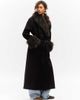 Monki Monki wool look belted maxi coat with faux fur collar and cuffs detailing in black and brown - 1
