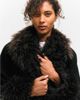 Monki Monki wool look belted maxi coat with faux fur collar and cuffs detailing in black and brown - 2