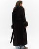 Monki Monki wool look belted maxi coat with faux fur collar and cuffs detailing in black and brown - 3