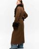 Monki Monki wool look belted maxi coat with faux fur collar and cuffs detailing in brown gingham - 2
