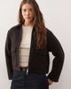 Monki Monki wool look short collared jacket in chocolate brown - 4