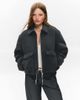 Monki Monki wool look short collared jacket in dark gray - 1