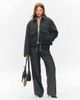 Monki Monki wool look short collared jacket in dark gray - 2