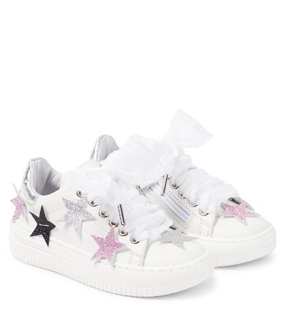 Monnalisa Monnalisa Appliqué leather sneakers