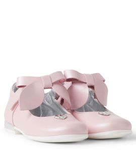 Monnalisa Monnalisa Baby bow-detail leather ballet flats