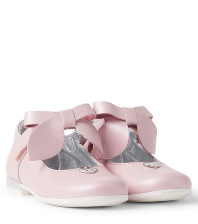 Monnalisa Monnalisa Baby bow-detail leather ballet flats