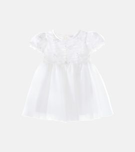 Monnalisa Monnalisa Baby bow-detail ruched tulle dress