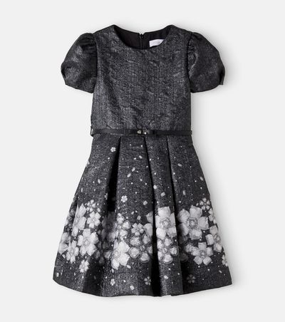Monnalisa Monnalisa Belted floral brocade dress
