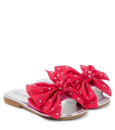 Monnalisa Monnalisa Bow-detail embellished slides