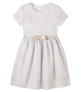 Monnalisa Monnalisa Bow-detail floral brocade dress
