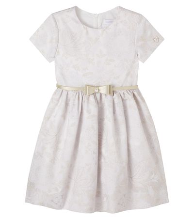 Monnalisa Monnalisa Bow-detail floral brocade dress