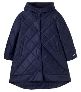 Monnalisa Monnalisa Bow-detail hooded quilted technical coat