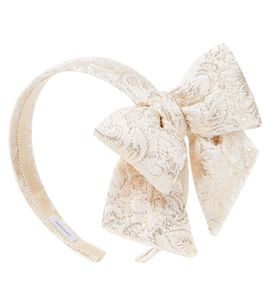 Monnalisa Monnalisa Bow-detail lamé brocade headband