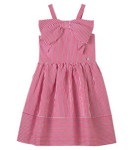 Monnalisa Monnalisa Bow-detail striped dress