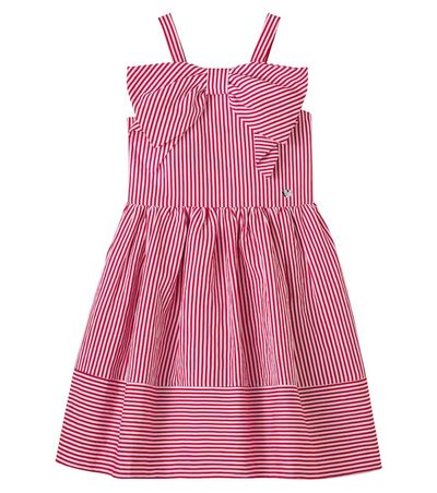 Monnalisa Monnalisa Bow-detail striped dress