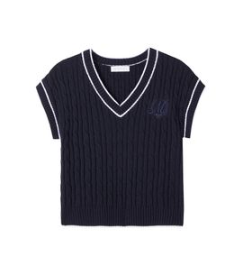 Monnalisa Monnalisa Cable-knit wool and cotton sweater vest
