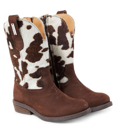 Monnalisa Monnalisa Calf hair and suede cowboy boots