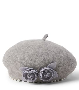Monnalisa Monnalisa Embellished floral-appliqué felt beret