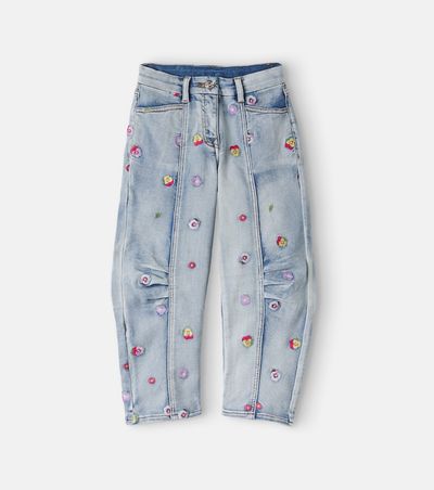 Monnalisa Monnalisa Embroidered barrel-leg jeans