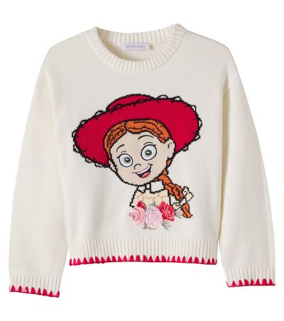 Monnalisa Monnalisa Embroidered cotton and cashmere sweater